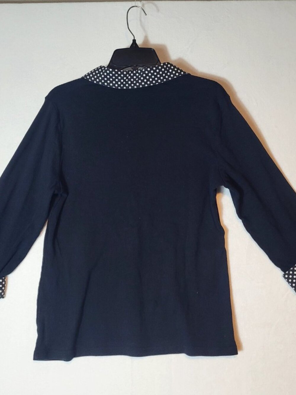 Carmen Marc Valvo Medium Navy Rayon Spandex Studded Top - Picture 14 of 14